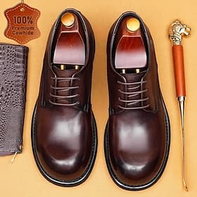 scarpe stringate da uomo in pelle marrone scuro – eleganti calzature da sposa in similpelle per cerimonie formali