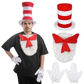 Cat Gloves Hat More Accessories Storybook Characters Cosplay for Unisex Adults' Halloween Performance Educational Dress Up