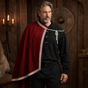Retro Vintage Medieval Renaissance Cape Shawls Warrior Knight Ritter Celtic Knight Fancy Dress Men's Celtic Halloween Carnival Renaissance Fair LARP Adults' Cl