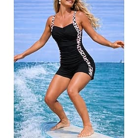 Dames Tankini met plooien Badpak 2-stuks Kleurblokkering UV-Bescherming Elastisch Mouwloos Zwemkleding Zwempak Surfen Duiken Zwemmen Zomer