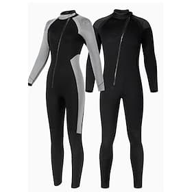 Women's Diving Suit 3mm Neoprene Wetsuit Thermal Full Body Suit Solid Colored Thermal Thickened UV-Protective Long Sleeve Swimwear Swimsuit Surfing Diving Snor