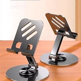 Rotating Aluminum Alloy Phone Stand  Portable Foldable Desktop Stand, Suitable for All Smartphones and Tablets, Ideal Office Accessory for Holidays