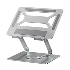 Aluminum Laptop Docking Station Stand, Adjustable Computer Stand with 360 Rotating Base, Ergonomic Foldable Laptop Riser with 5 in 1 Hub (3 USB 3.0) for 13-17