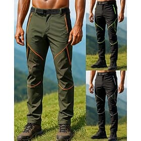 Homme Pantalons de randonnée Pantalon imperméable Pantalons softshell Printemps Automne Extérieur Coupe régulière Imperméable Coupe-vent Bas Avec Poches Vert V