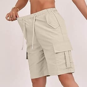 Women's Bermuda shorts Cargo Shorts Summer Shorts Beach Shorts Vacation Fashion Casual Daily Knee Length High Waist Solid Color Plain Drawstring Pocket Elastic