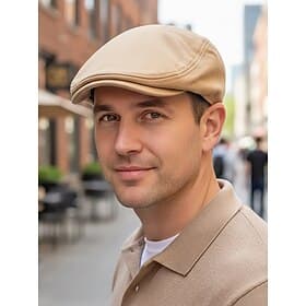 Béret décontracté pour homme en polyester, au design simple et élégant, disponible en plusieurs couleurs, parfait pour un usage quotidien.