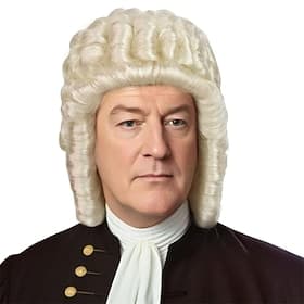 Men's 18th Century Peruke Hair Historical Colonial Powdered Hairs Judge Wig