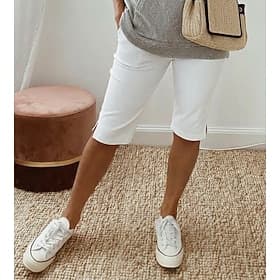 Women's Capri shorts Burmuda Shorts Cropped Pants Cozy Leggings Fashion Casual Comfort Knee Length Mid Waist Plain Split Butt Lift Comfort Tummy Control Stretc thumbnail 2