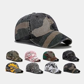 Homme Casquette de baseball Blanche Jaune Mélange de Coton Impression Sports  Plein air Occasionnel Militaire Occasionnel Quotidien Extérieur Camouflage Soleil