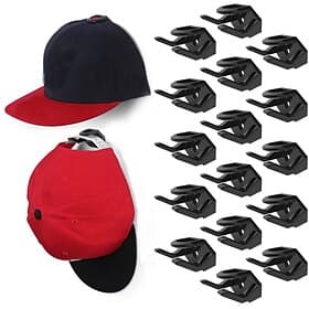 16-Pack  Hat Hooks for Wall, Adhesive Hat Hooks, No Drill Damage-Free Hat Rack, Minimalist Baseball Cap Holder  Display, Strong Hold Sticky Hat Hangers for Hom