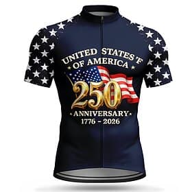 America's 250th Anniversary Independence Day American National Day Men Cycling Jersey American US Flag Flag / National flag Short Sleeve Bike Jersey Top with 3