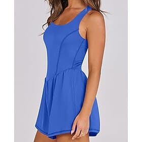 Per donna Tinta unita Abito da tennis Petit Abito da tennis con pantaloncini Abito sportivo Senza Maniche Tasca Elastico Traspirante Tennis Corsa Fitness Scoll