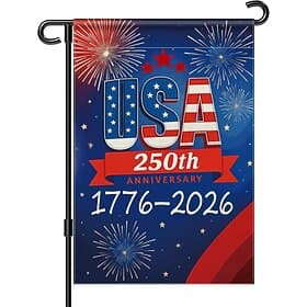 U.S. 250th Anniversary USA Garden Flag, America 1776-2026 Commemorative Patriotic Banner, 250th Year Yard Flag for 4th of July Celebration