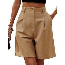 Women's Linen-feel Pants Chinos Shorts Summer Shorts Vacation Fashion Streetwear Short High Waist Solid Color Pocket Comfy Soft Comfortable Micro-elastic Outdo