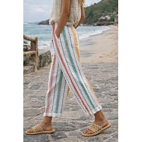 Women's Slacks Summer Pants Streetwear Casual Full Length Natural Floral Plain Striped Pocket Printing Elastic Drawstring Design Comfy Outdoor Daily Wear Going