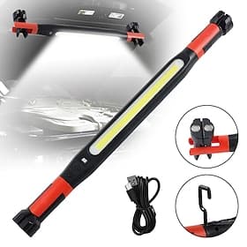 Magnetic Rechargeable LED Work Light Bar, Under Hood Mechanic Light for Car Repair, Garage, Shop  Detailing, Portable Cordless Trouble Light with Strong Magnet