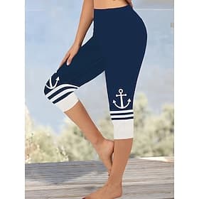 Femmes Chinos Leggings Vacances ancien Streetwear Capris Taille haute Fleuri Graphique Impression Confort Doux Confortable Élastique Quotidien Extérieur Vacanc
