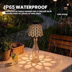 1 stuk LED-buitenlamp op zonne-energie in de vorm van een flessenstopper, wijnfleslamp, ingebouwde verlichting voor woonkamer, eetkamer, bar, camping, tafeldec