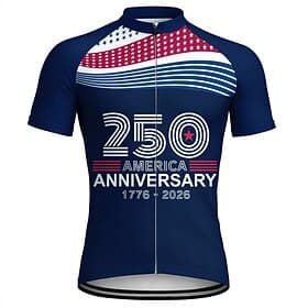 America's 250th Anniversary Independence Day Men Cycling Jersey Downhill Jersey American US Flag Short Sleeve Bike Jersey T Shirt with 3 Rear Pockets UV Resist