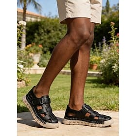 Herren-Outdoor-Sandalen aus Kunstleder, atmungsaktives Design für Sommerurlaub und Freizeitaktivitäten.
