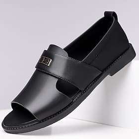 Schwarze Herren-Sandalen mit verstellbarem Riemen, bequemer Sohle und lässigem Sommer-Stil – perfekt für Strand, Pool und Alltag.