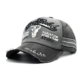 Schwarze Rebel Trucker Cap im Vintage-Stil mit Used-Look, gesticktem Logo, verstellbarem Snapback-Verschluss und Mesh-Rückseite, lässige Unisex-Dad-Cap