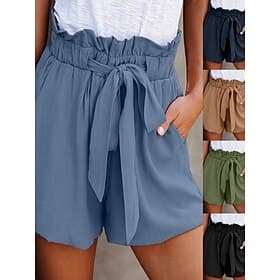 Women's Bermuda shorts Shorts Summer Shorts Baggy Shorts Vacation Fashion Streetwear Short High Waist Plain Drawstring Pocket Elastic Waist Comfort Breathabili