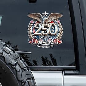 Patriotic USA Eagles 250th Anniversary Car Window Decal Sticker, America  Semiquincentennial 1776-2026 Eagle Stickers, USA Independence Flag Decals, Durable Vi