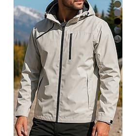 Homme Coupe-Vent Veste softshell Veste de randonnée Extérieur Imperméable Coupe-vent Tenues de randonnée Vêtements de randonnée Printemps Automne Top Camping /