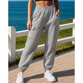 Women's Sport  Sweatpants Trackpants with Pockets High Waist Bottoms Gym Athleisure Workout Spring Fall Lightweight Travel Running Yoga Loose Fit Sportswear Ac