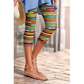 Damen Chinos Leggings Urlaub Vintage Streetwear Capris Hohe Taille Grafik Gestreift Drucken Komfort Weich Bequem Dehnbar Täglich Outdoor Urlaub Grün Sommer Frü