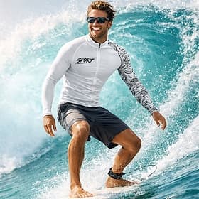 Men's Regular Rash Guard Swim Shirt Paisley UPF50 UV Protection Quick Dry Long Sleeve Swimwear Sun Shirt Surfing Canoeing Beach Summer