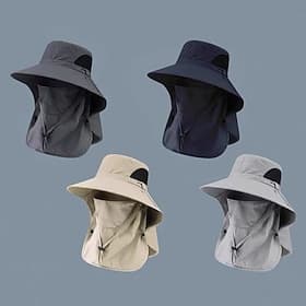 Unisex Bucket Hat Army Green Black Polyester Wide Brim Sports  Outdoors Outdoor Fishing Solid Color Sun Protection Sunscreen