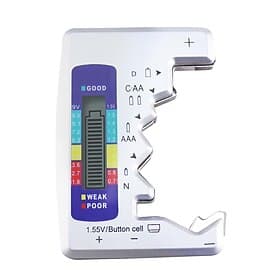 Battery Tester Universal Battery Checker with LCD Display Digital Multi Purpose Small Battery Checker for All Battery C AA AAA D N 9V 6F22 1.5V Button Cell Bat