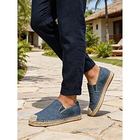 Men's Blue Slip-On Shoes, Lightweight and Breathable, Stylish Espadrille Design for Outdoor Resorts, Island Getaways  Relaxed Vacations