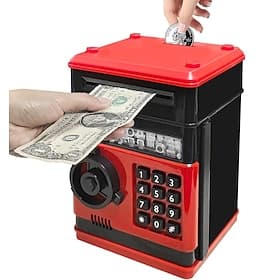 Electronic Coin Bank with Password Protection, ABS Material ATM Penny Bank, Digital Coin and Cash Deposit Music Toy Money Bank, Children's Gift for Early Learn