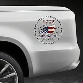 USA 250th Anniversary Car Window Decal Sticker, We The People When Tyranny Becomes Law, USA Independence Flag Decals, Durable Vinyl Stickers for Car Window