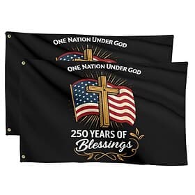 2pcs 250 Anniversary USA Flag Double Sided Outdoor Patriotic Garden Flag with Statue of Liberty, 4th of July Decorations for US 250th Celebration, USA 250 Merc
