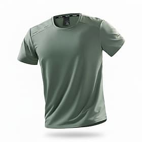 Men's T Shirt Short Sleeve Crew Neck Summer Spring All Seasons Plain Quotes  Sayings Sporty Bodycon Quick Dry Slim Casual Outdoor Black White Light Green Top T