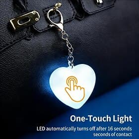 Rechargeable Purse Light Handbag Light for Valentines Day, Heart Purses Lights for Inside Purse, Automatic Touch Sensor, Purse Must Haves Accessories, Gifts fo