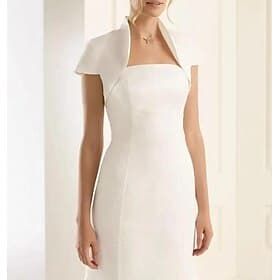 Women's Wrap Shrug Mother's Wraps Bridal's Wraps Wedding Guest 's Wraps Elegant Ladies Formal Style Short Sleeve Chiffon Wedding Wraps With Pure Color For Dail thumbnail 2