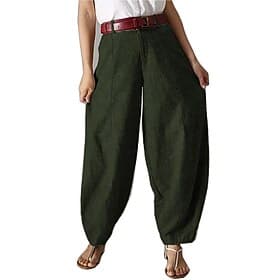 Women's Wide Leg Chinos Vacation Streetwear Casual Full Length Medium Waist Plain Pocket Elastic Waist Comfy Breathable Micro-elastic Daily Outdoor Streetwear