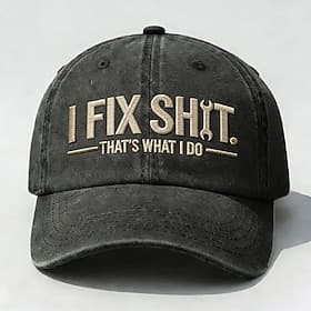 I Fix Sht That's What I Do Embroidery Baseball Cap for Men and Women, Funny Blue-Collar Pride Hat, Breathable Adjustable Dad Hat, Casual Outdoor Work Cap, Dura