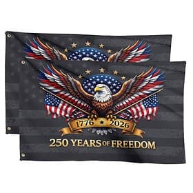 2pcs 1776-2026 United States 250th Anniversary Flag, Patriotic American 250 Years Commemorative Outdoor Banner for Garden, Yard, or House Decoration thumbnail 3