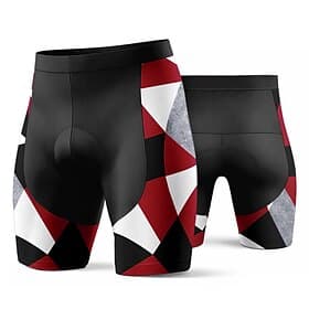 Men's Geometric Cycling Road Shorts Bike Shorts Cycling Padded Shorts Bike Shorts Bottoms Slim Fit Sports 3D Pad Quick Dry Sweat wicking Breathable Red Clothin