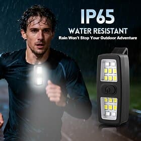 2 Pcs Multi-Functional Type-C Rechargeable Clip-On Running Lights, Mini Portable Flashlights with 7 Modes for Night Running, Cycling, Dog Walking, Hiking, Trav