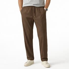 Men's Trousers Dress Pants Casual Pants Dress Slacks Drawstring Pocket Elastic Waist Plain Comfort Soft Full Length Daily Outdoor Streetwear Fashion Casual Blu