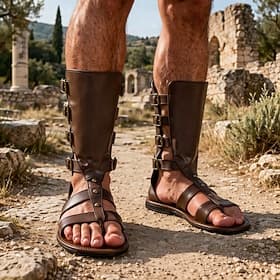 Rétro Vintage Médiéval Renaissance Sandales Chevalier Spartiates Ranger Déguisement Homme Celtique Pirate Halloween Carnaval Foire de la Renaissance Soirée à t