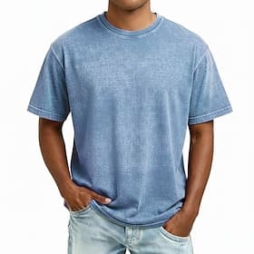 SoftFade™ Men's T Shirt Tee Top Cotton Blend T-Shirt Short Sleeve Plain Vintage Streetwear Casual Garment Dyed Washed Distressed Crew Neck Casual Holiday Sprin
