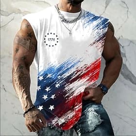 4th of July 2026 250th Memorial Day Men's Patriotic Designer Patriot US Flag T-Shirt